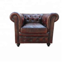 Sillon o sofa Chesterfield de cuero autentico